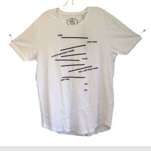 Renuar Women’s T-Shirt XL White Stretch Short Sleeve 3D Message NWT